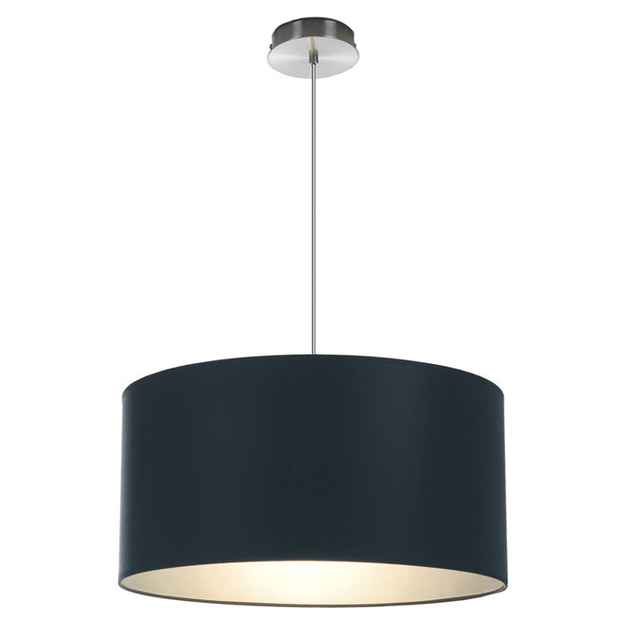 Renteria 24cm H Drum Pendant Shade, Black / Silver