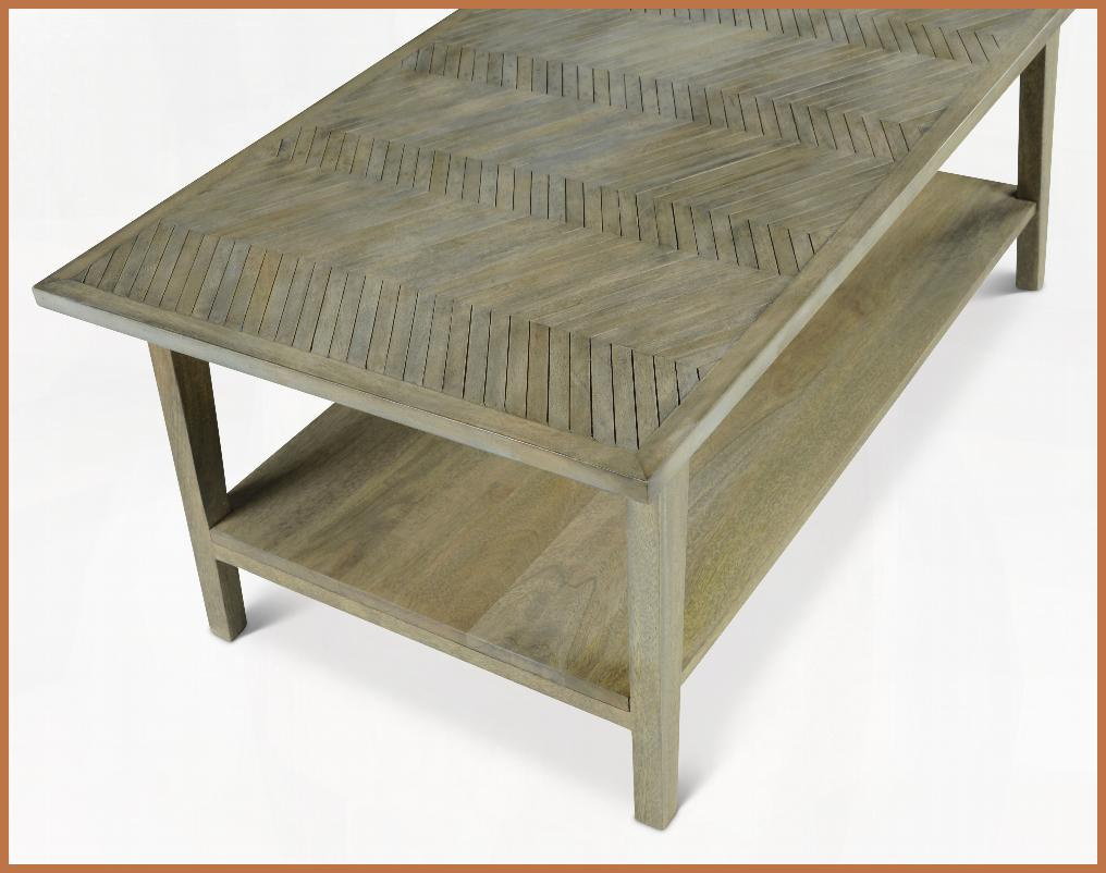 Corrigan Studio® Mid-Century Modern Solid Wood Herringbone Coffee Table ...