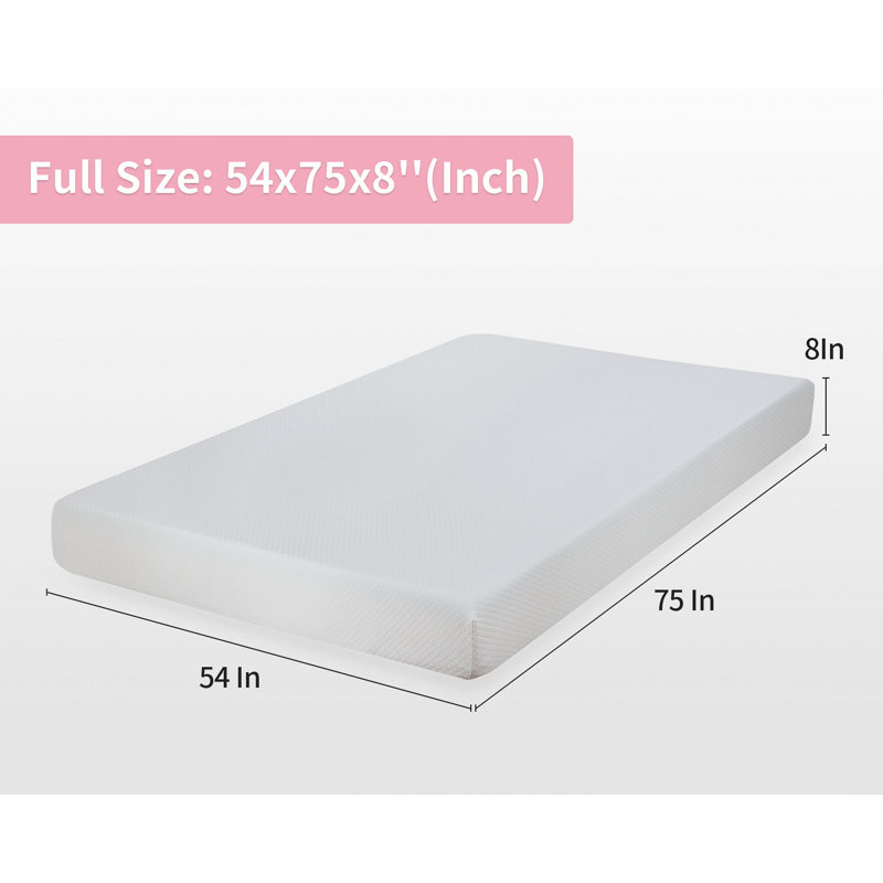 Mattress 8 Inch Cooling Gel Memory Foam Mattress CertiPUR-US Certified Medium Firm Mattress with Washable Cover for Cool Sleep and Pressure Relief