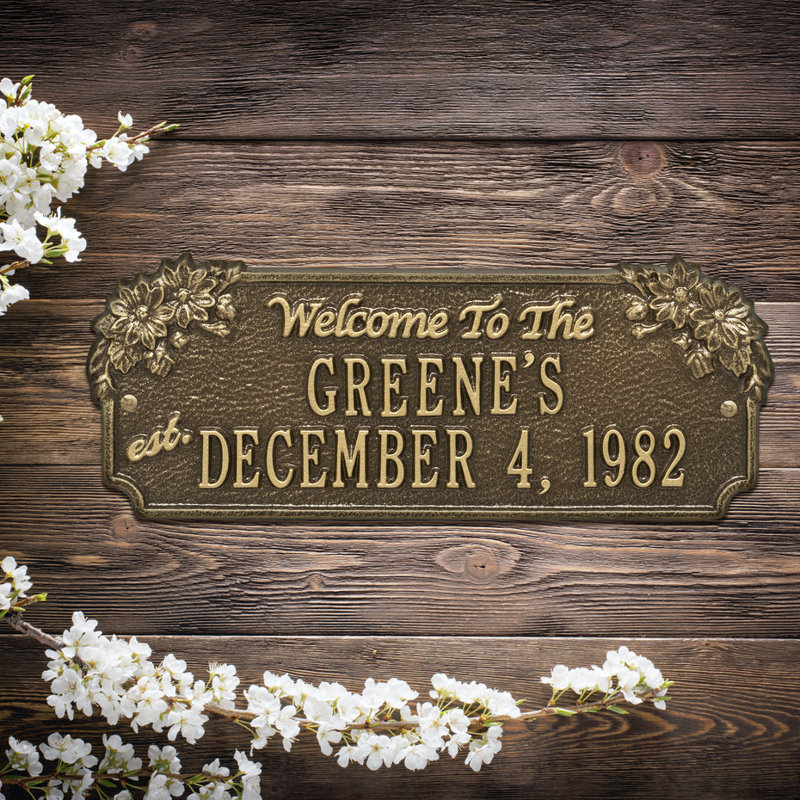 Daisey 3-Line Wall Address Plaque, Oil Rubbed Bronze, Yes