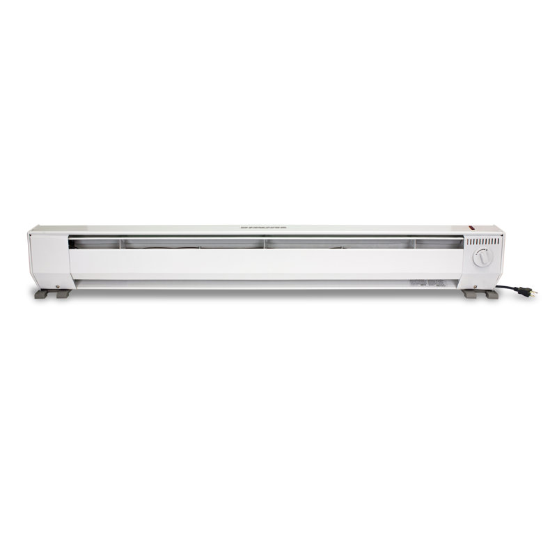 White 4-Foot Electric Convection Baseboard Heater with Thermostat