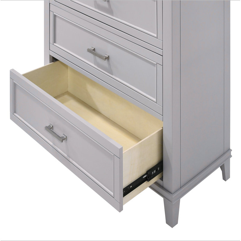 Commode 5 tiroirs, Gris