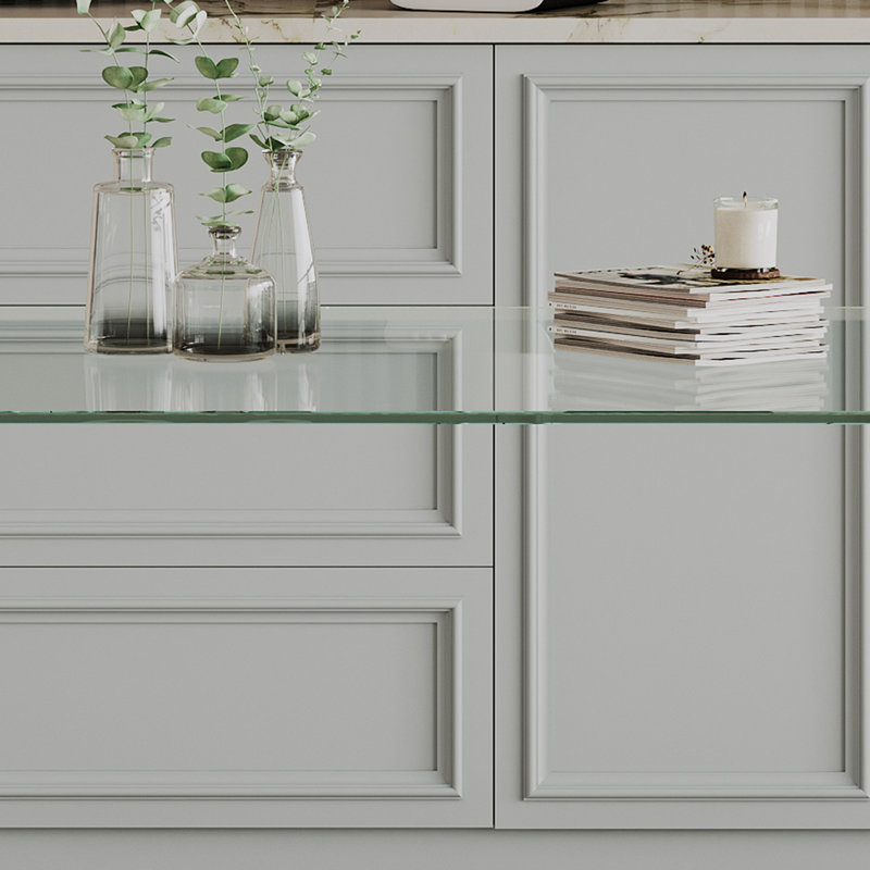 Table de salle à manger Kinnen, Argent argent, H 29,5 po x L 51,2 po x l 31,5 po