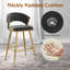 Tabouret de comptoir moderne en velours de 25,2 po avec accents dorés, conception ergonomique et siège moelleux pour un îlot de cuisine et un bar sophistiqués-1231057761