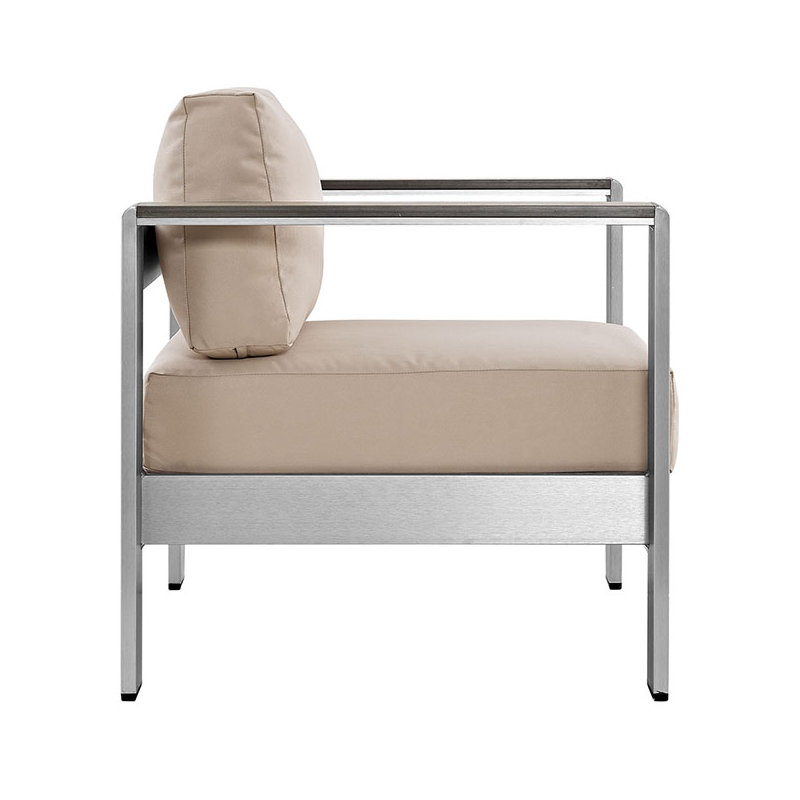 Shore 4-piece Outdoor Patio Aluminum Sectional Sofa Set, Beige