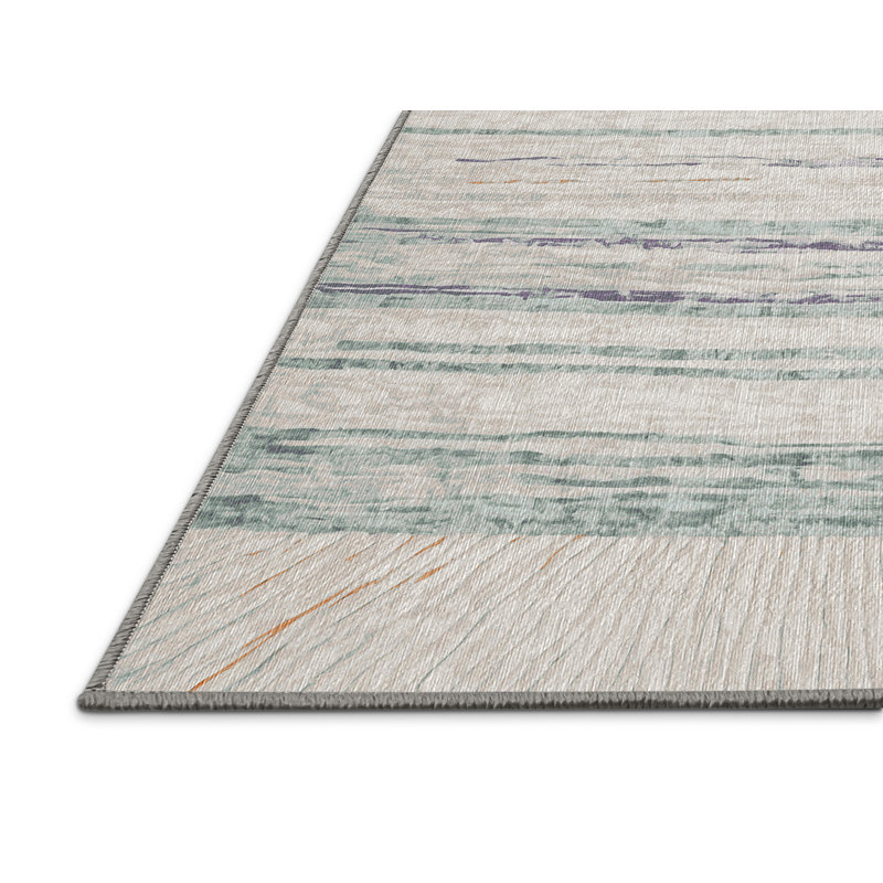 Machine Washable Gray Area Rug, Rectangle 6' x 9'