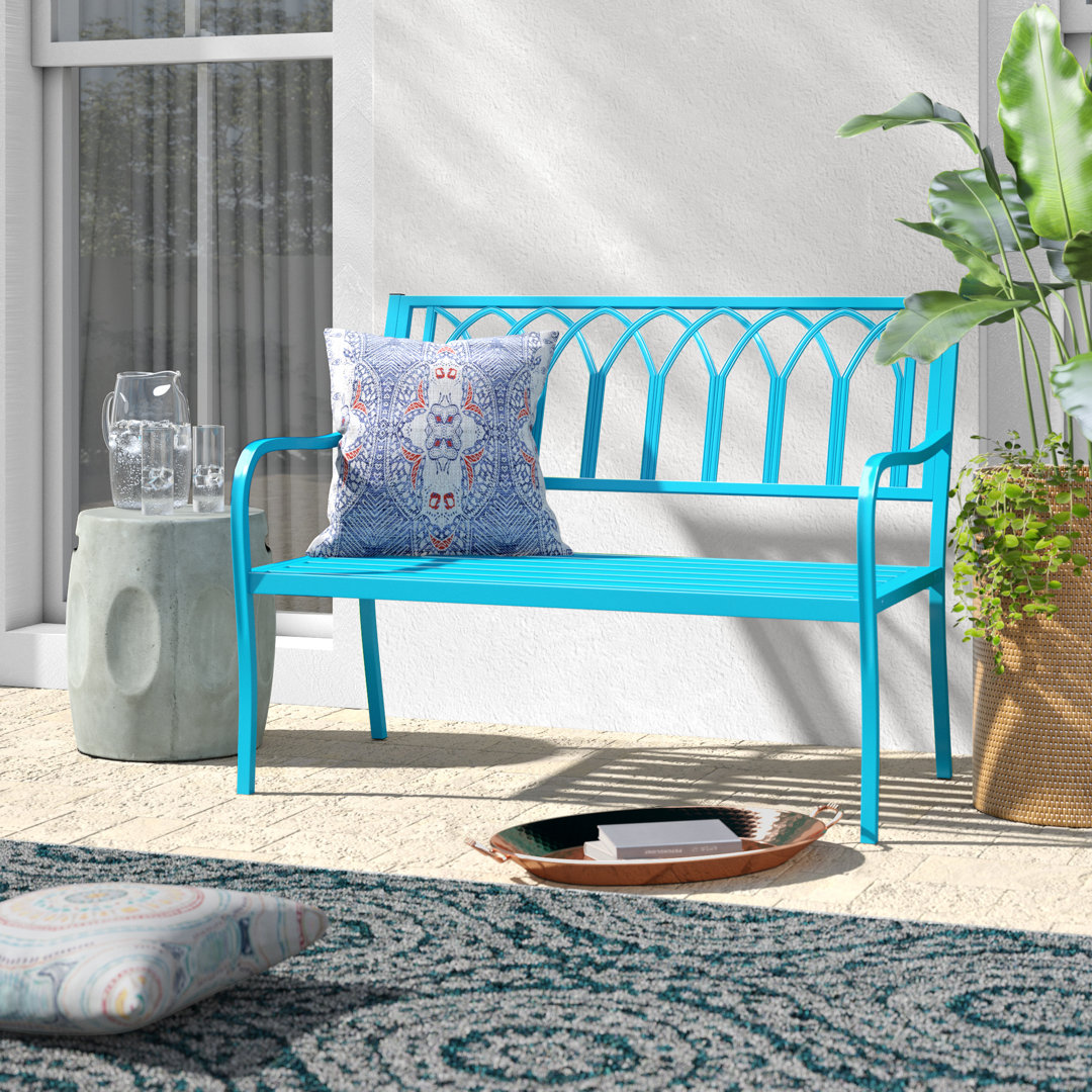 Lehmann Powder Coated Steel Outdoor Bench Dakota Fields