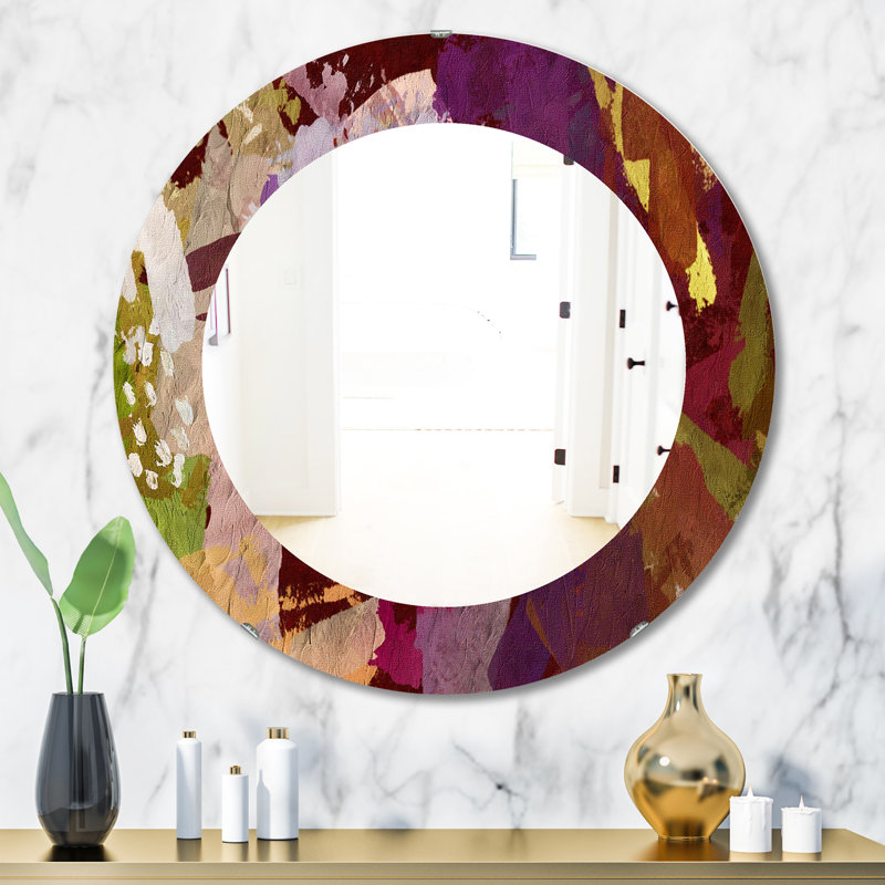 Miroir d'appoint psychédélique moderne et contemporain, H 31,5 po x l 23,7 po x P 0,24 po