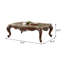 Table basse, plateau en marbre naturel et chêne cerise