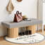 Banc rembourré avec pieds en tissu Boucle-102311184