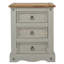 Mauldin 3 Drawer Bedside Table, Solid Pine Corona design-123415021
