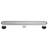 FINE FIXTURES 36-Inch Linear Shower Drain, Tile Insert & Grate 2-in-1 Design, Rounded Edge, 10-Gauge Stainless Steel, Center Outlet, Hair Strainer Included-126703435
