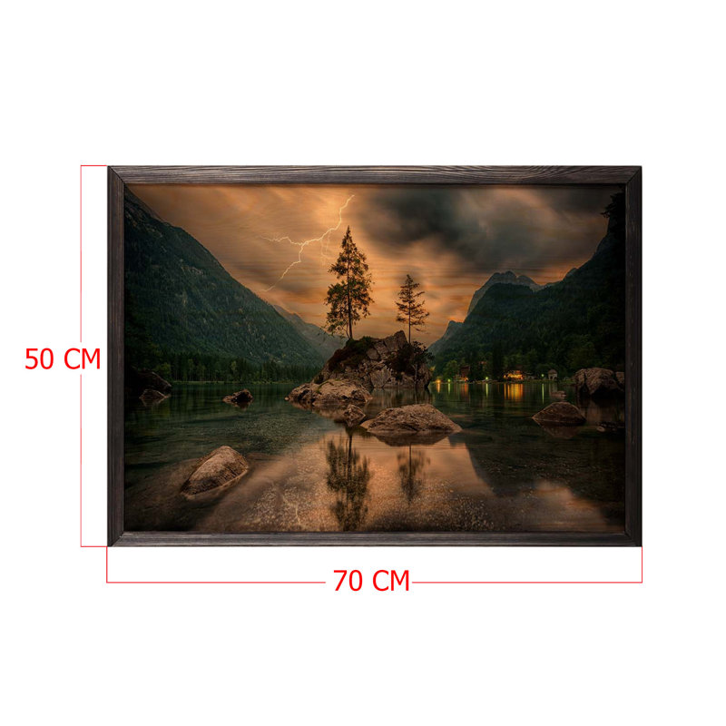 Perry Single Picture Frame Print on Wood, 50cm H x 70cm W x 2cm D