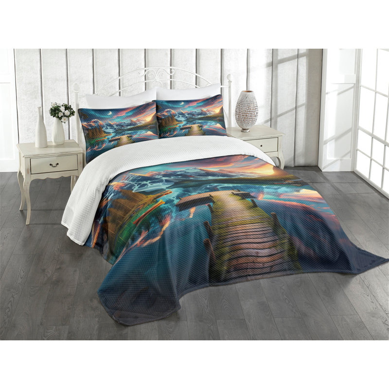 Polyester Not Solid Color Coverlet, Queen Coverlet / Bedspread + 2 Standard Shams