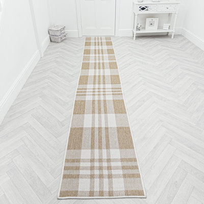 Runner Chequered Flatweave Area Rug