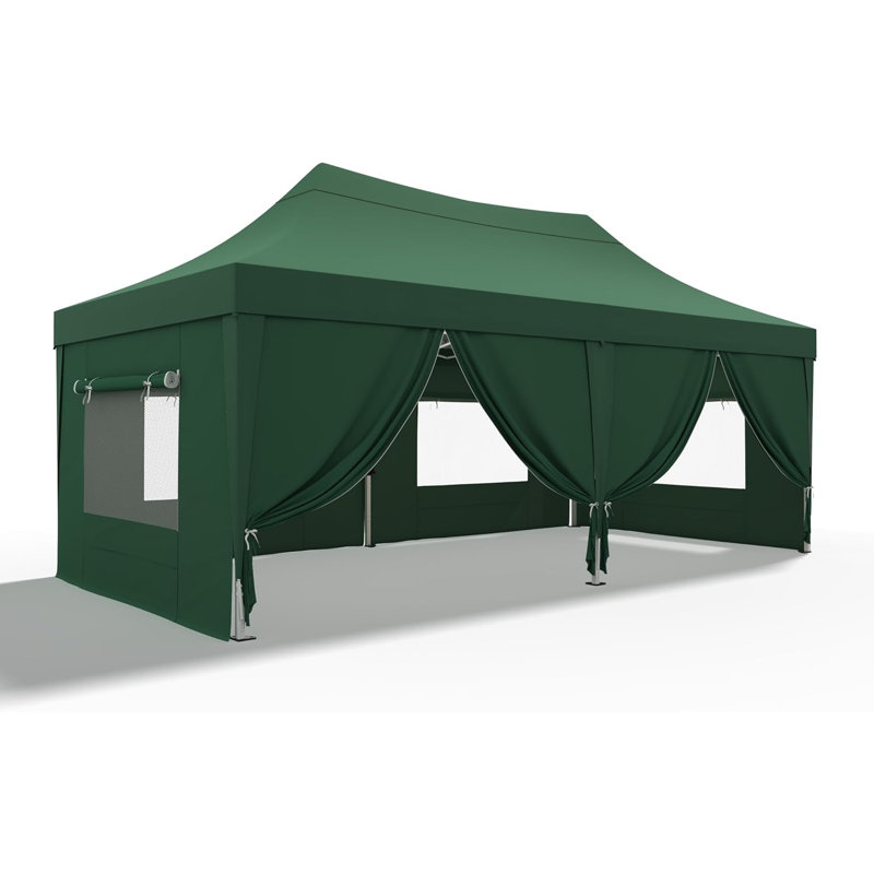Quictent 3x6m Commercial Pop Up Gazebo with Sloped High Peak, Heavy Duty Event Shelter with Mesh Window Sides for Backyard, Parties, Vendor Booths-Navy