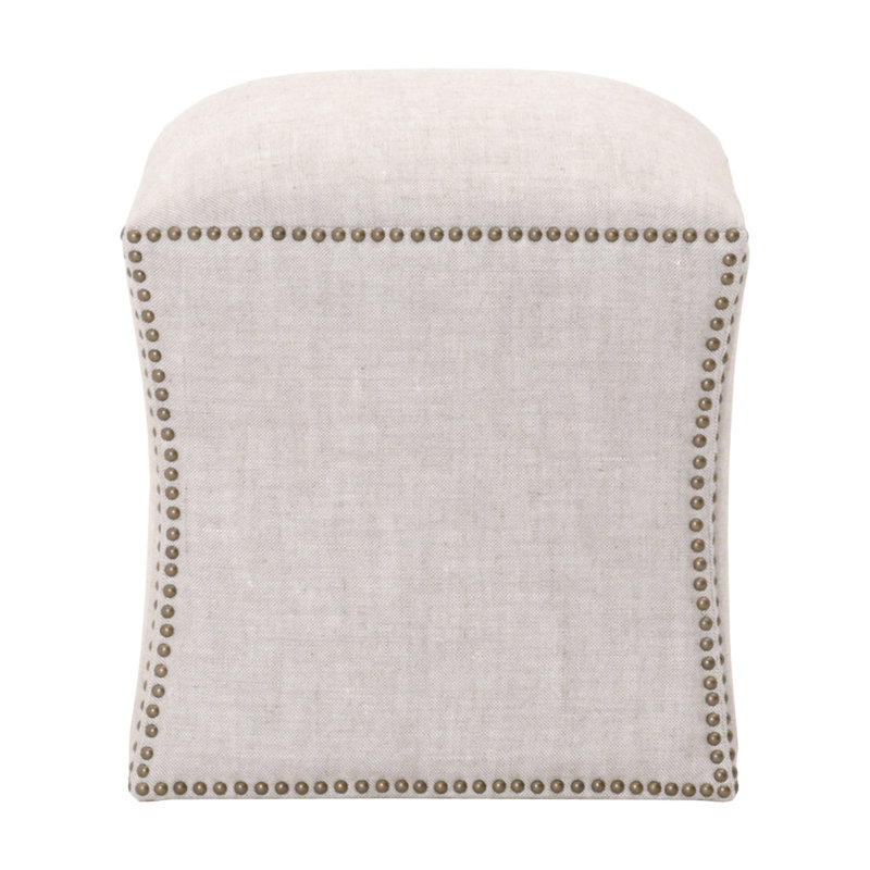 Neves Upholstered Ottoman, Bisque