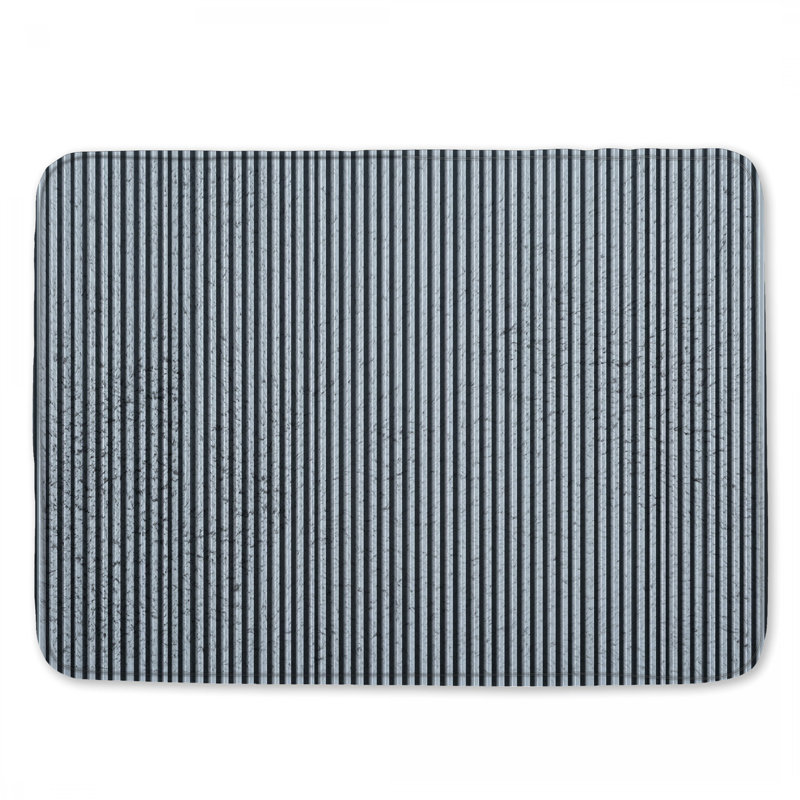 Tapis de bain vertical à rayures noires, L 24 po x L 17 po