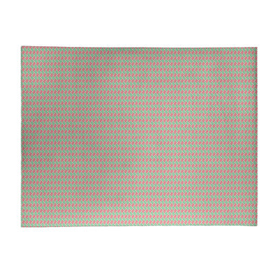 Tapis vert/rouge fait main