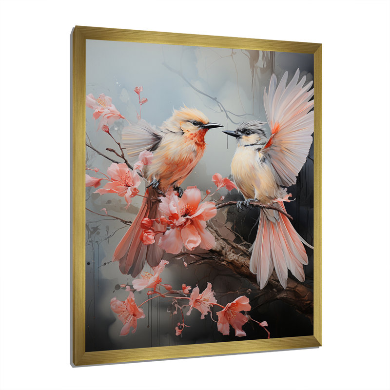 Reproduction d'art mural oiseau, Encadrement doré, H 32 po x l 24 po x P 1 po