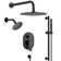 DualJetSpa 3-Function Round 10" & 6" Dual Shower Faucet System with Pressure Balancing Rough-In Valve