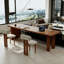 Bureau rectangulaire en bois massif noyer clair-45652717