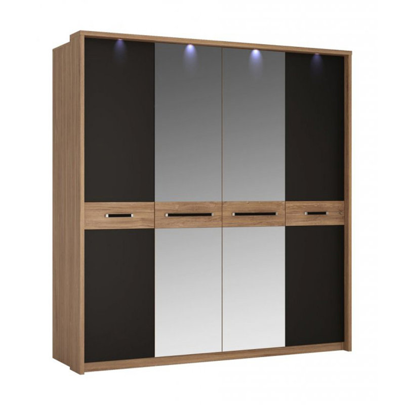Hamden 3 Door Manufactured Wood Wardrobe, 215.30cm H x 205.60cm W x 65.10cm D