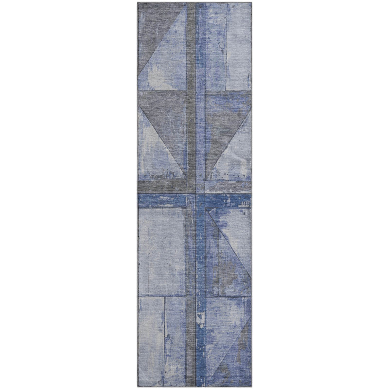 Tapis géométrique de qualité supérieure lavable à la machine Medena AMF1876, Tapis de couloir 2 pi 3 po x 7 pi 6 po