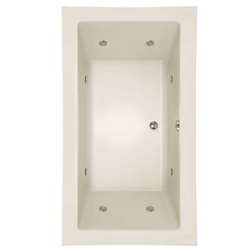 Kayla 74'' x 42'' Acrylic Bathtub, Bone, Satin Brass