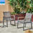 Patio Dining Chair 2, Grey, Aluminum Mesh Seat And Back, Rust- Frame, Contemporary Outlook Outdoor Pair  2  - Grey With Faux Handles Seat/Back Feature-773605010
