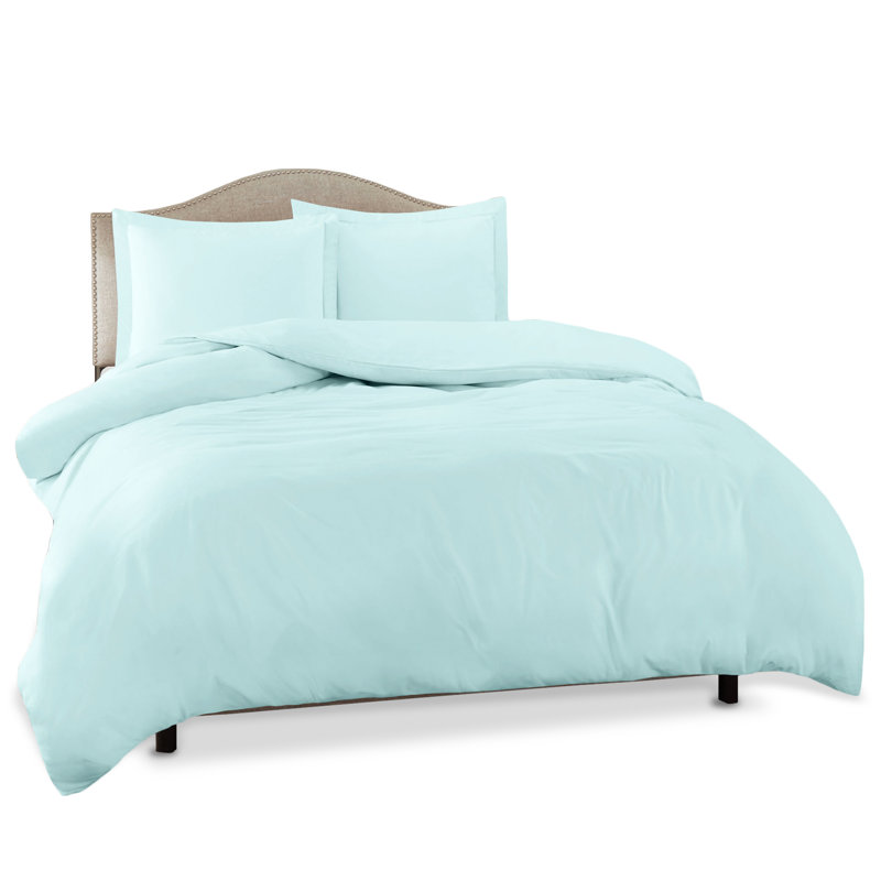 Modern & Contemporary Duvet Cover, Aqua Blue, Queen Duvet Cover + 3 Additional Pieces