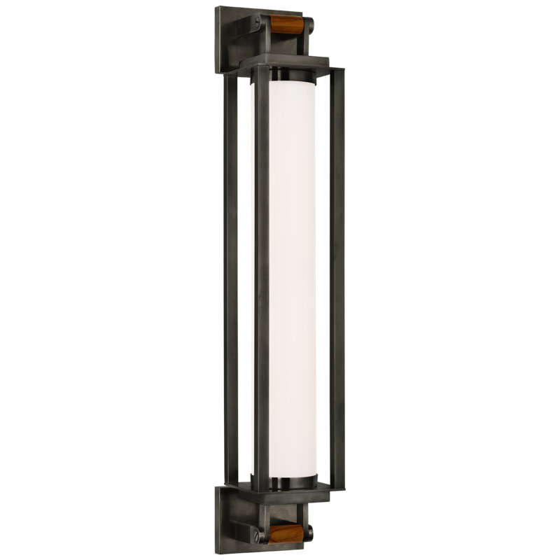 Keira 1 - Light LED Armed Sconce, Bronze/Teak, 24" H x 4" W x 6" D
