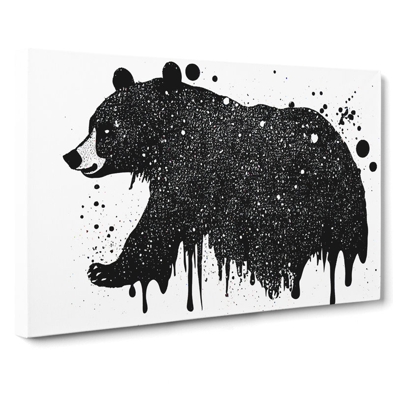Bear Splatter Abstract - Wrapped Canvas, 35cm H x 50cm W x 3cm D