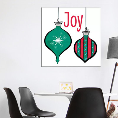 Joyful Christmas Ornaments II 1 Piece Wrapped Canvas Wall Art