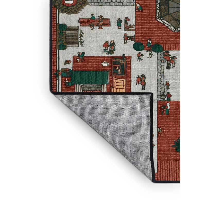 Tapis brun lavable à la machine, Rond 4 pi