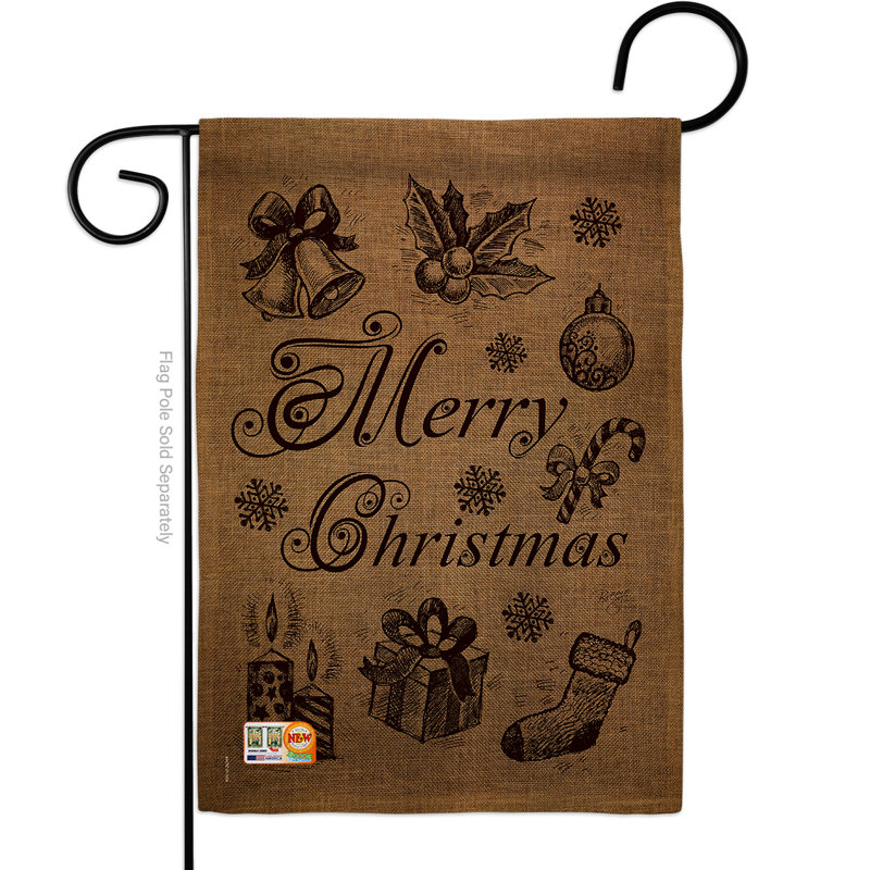 Double Sided 18.5'' H x 13'' W Polyester Christmas Garden Flag