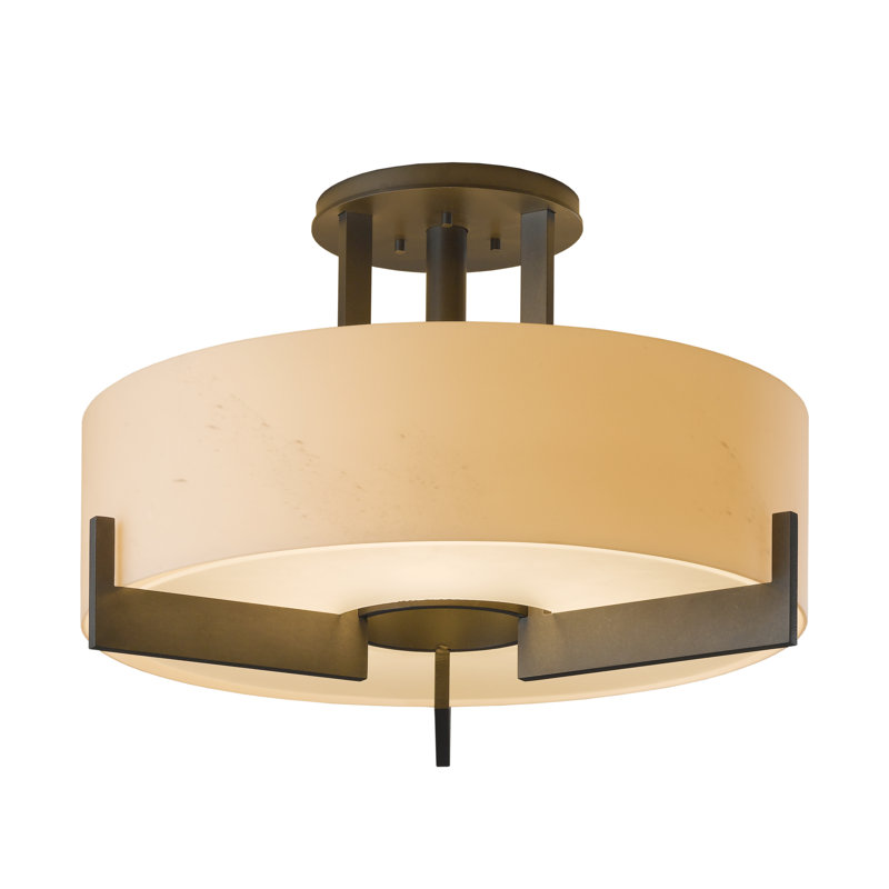 Axis 3 - Light Simple Drum Semi Flush Mount, Dark Smoke