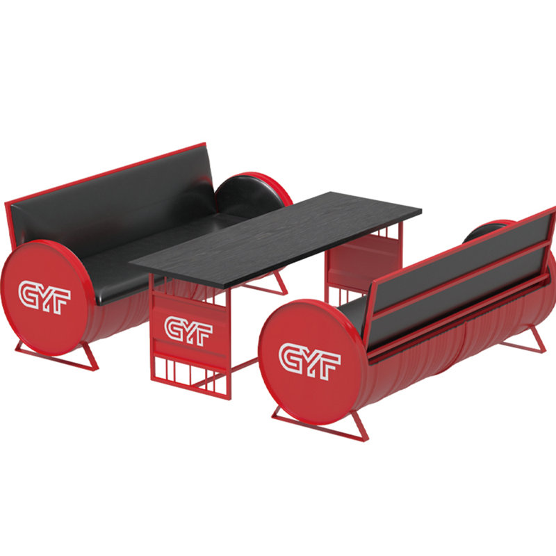 Table et chaises de style baril industriel