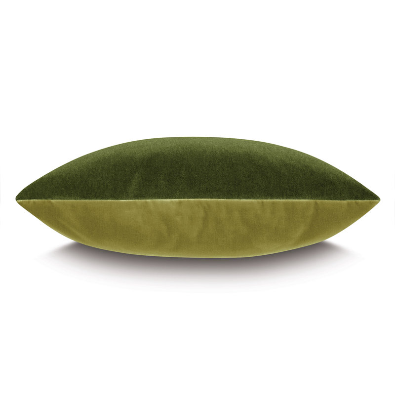 Brahms Velvet Pillow Cover & Insert, Fern, Square 22''