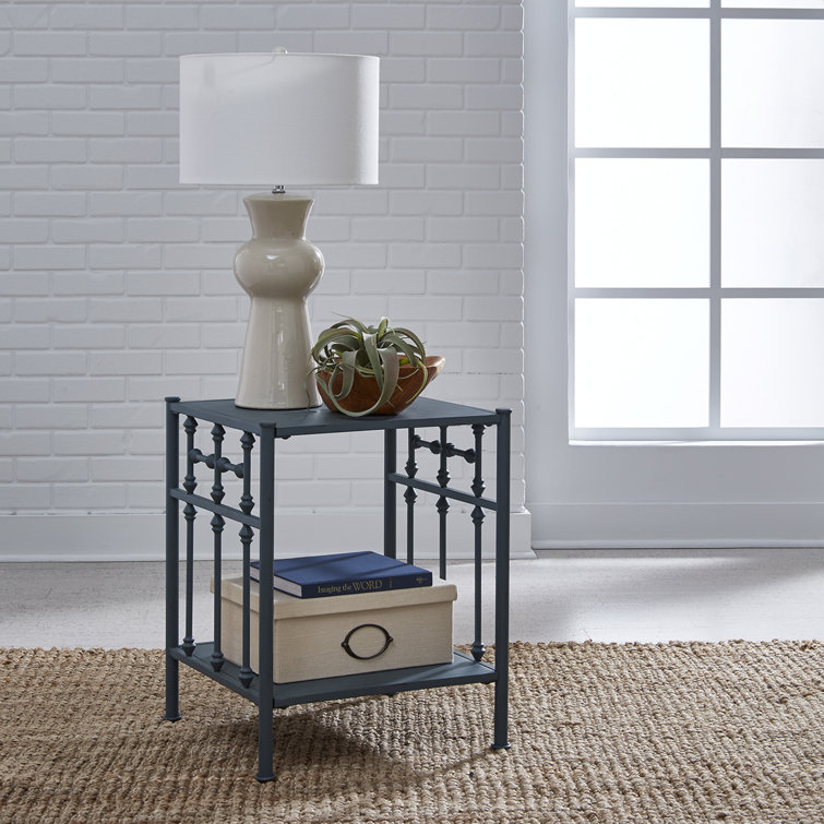 Edmund Vintage Open Metal Nightstand w/ Spindles