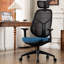 Chaise de bureau ergonomique avec appui-tête et dossier en filet respirant, chaise d'ordinateur haut dossier avec accoudoirs et dossier réglables et hauteur, chaise de travail confortable avec coussin épaissi-1174377365-1174377364
