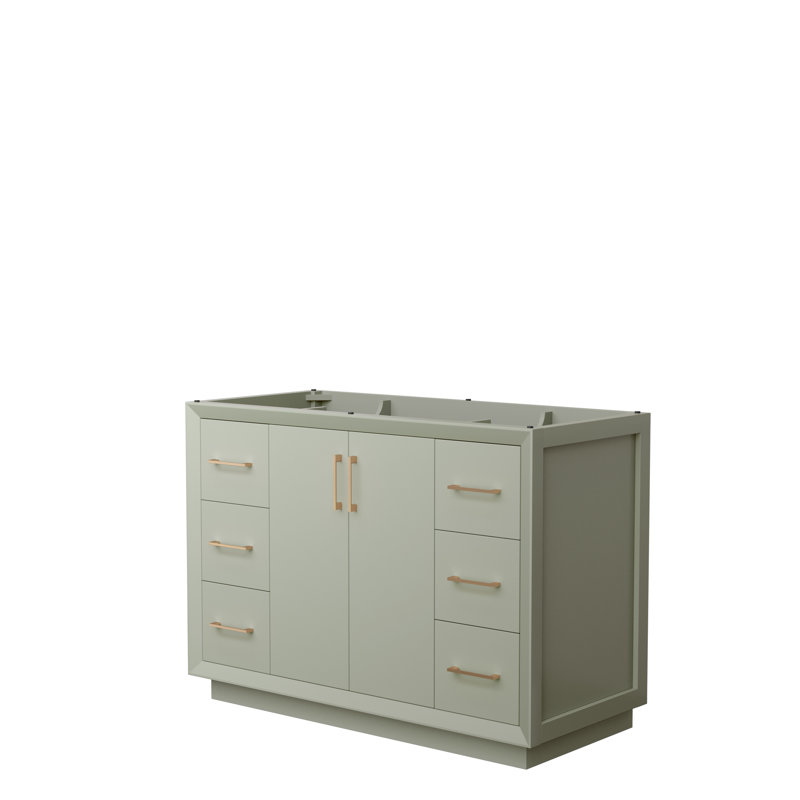 Strada 47.25'' Single Bathroom Vanity Base Only, Light Green/Brown