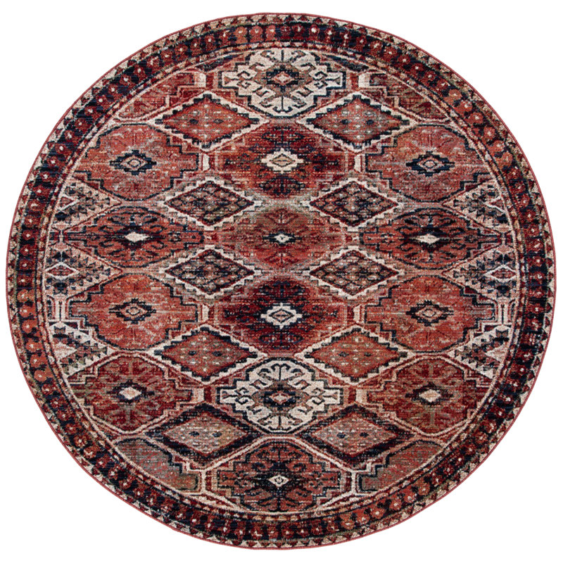 Kiester 300 Performance Geometric Rug, Round 6'7"