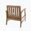 Chaises club en bois d'acacia avec coussins, ensemble de 2