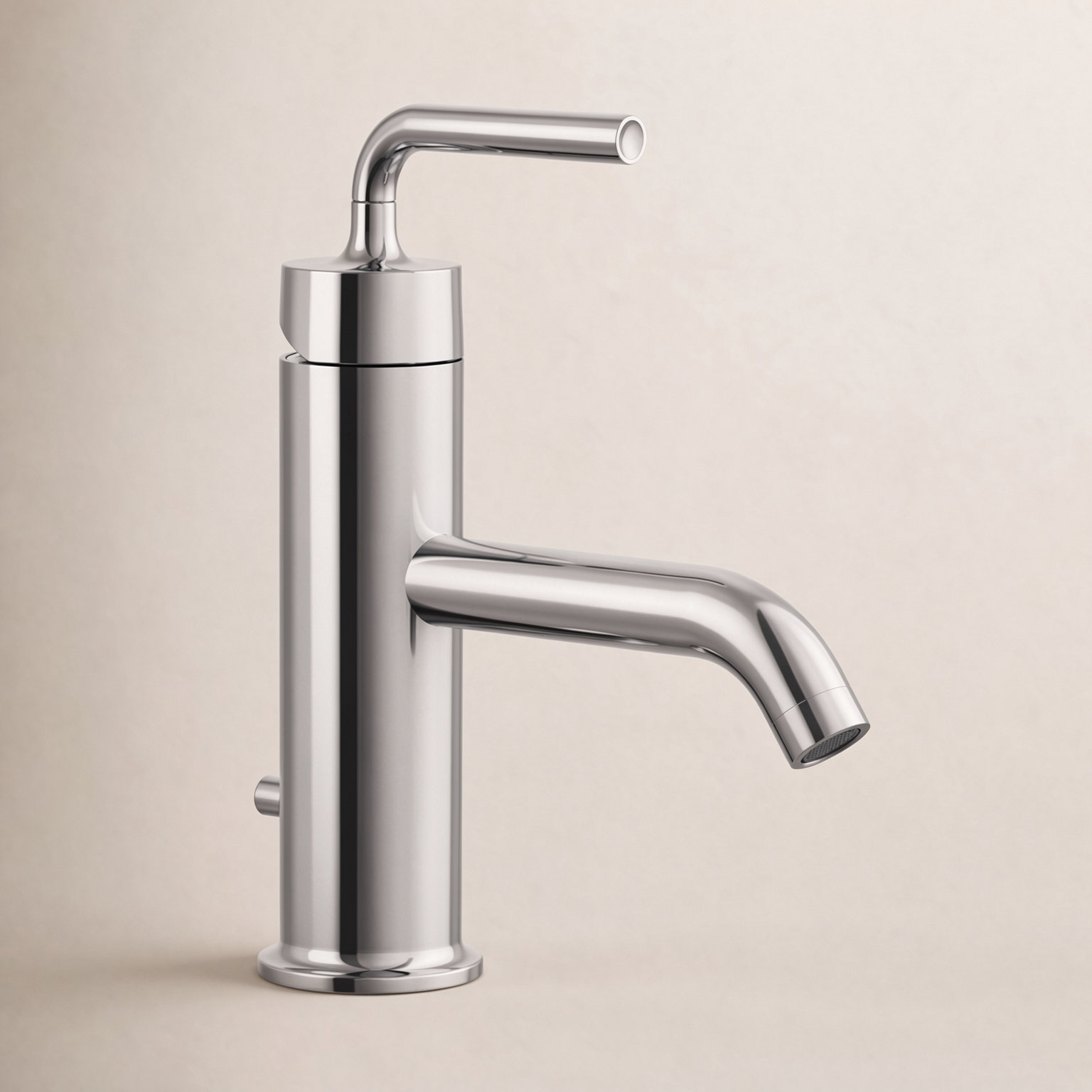 Purist Single-Hole Bathroom Faucet with Drain, Polished Chrome