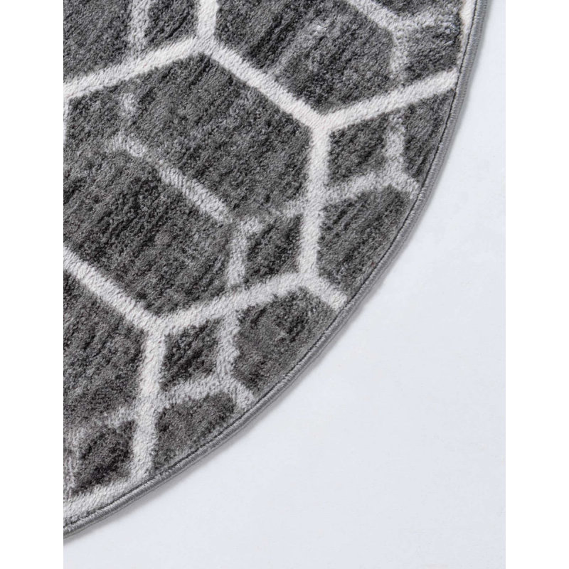 Clidy Abstract Indoor Rug, Round 8'