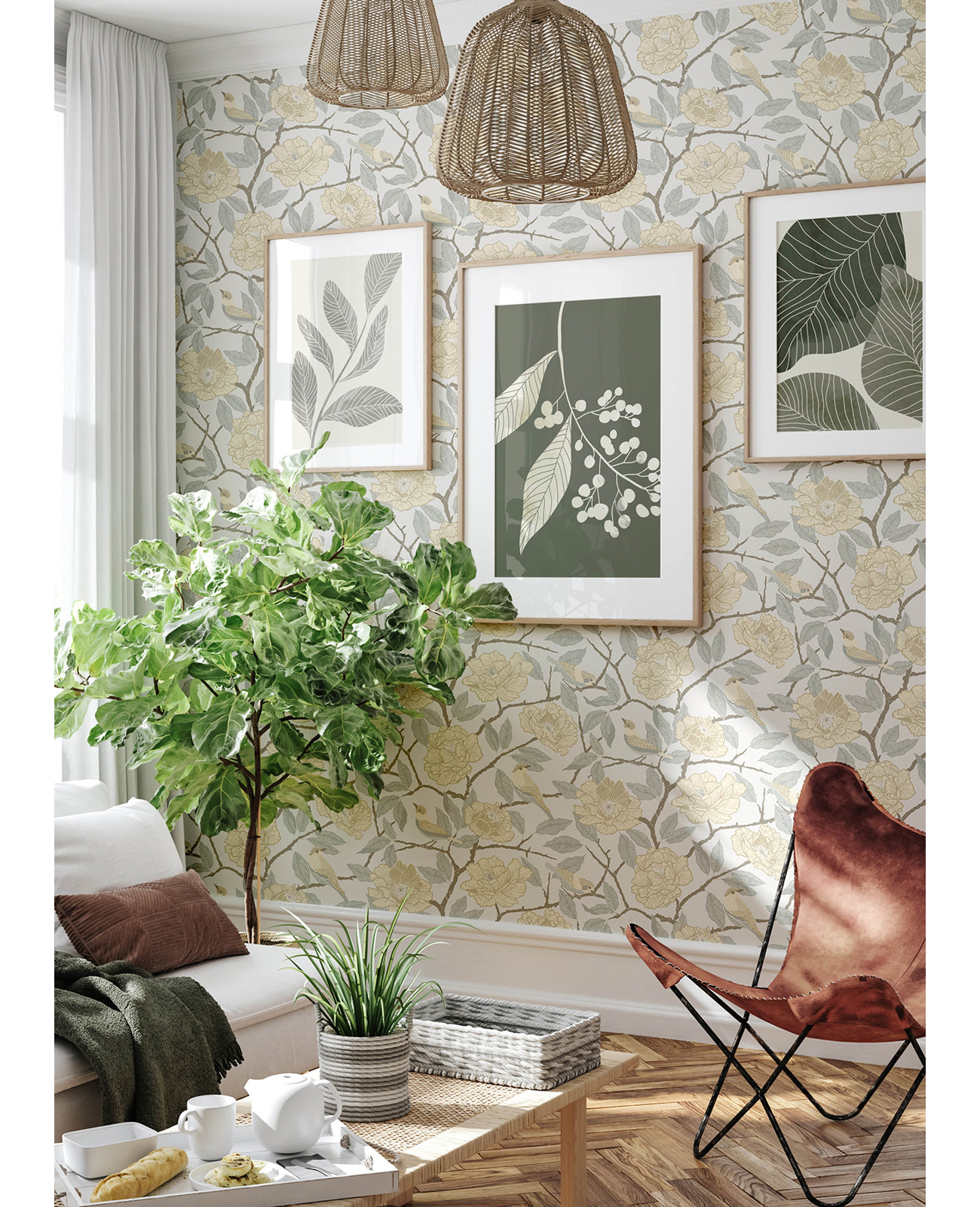Botanical Wallpaper, Neutral