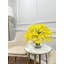Yellow Real Touch Calla Lilies Arrangement Faux Flowers In Glass Vase-1264137273