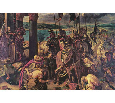«Crusaders Entring Constantinople» par Eugene Delacroix, reproduction d'art