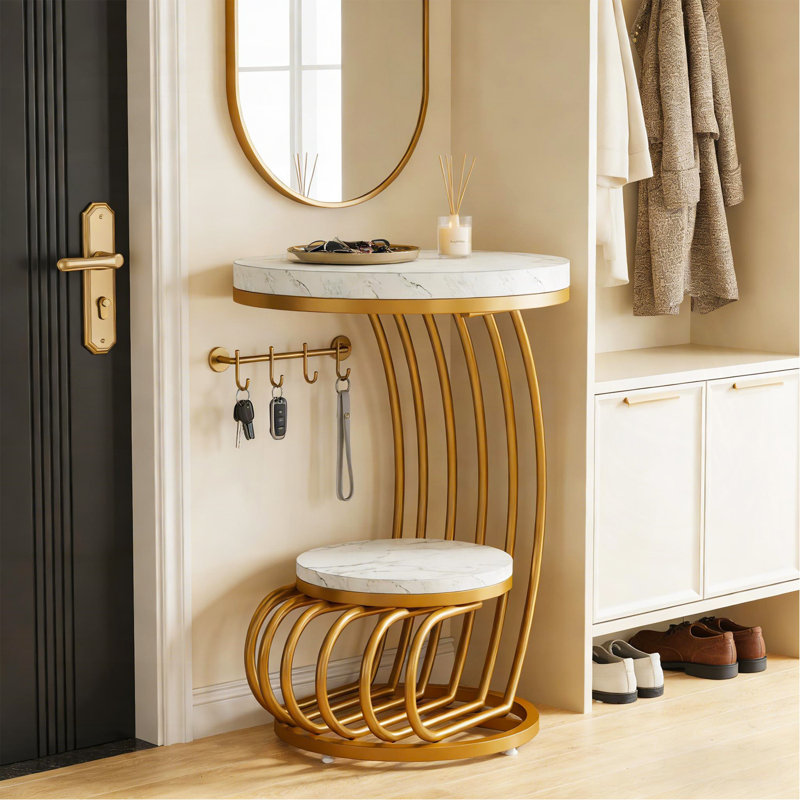 Table de chevet en faux marbre (table basse incluse)
